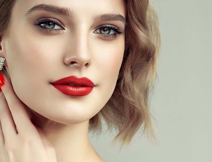 Woman with red lips - Lip Injections